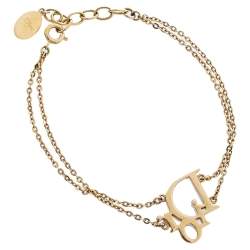 Pre Owned سوار ديور كريستال أوبليك بحلية مزدوجة