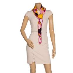 Dior Pink Floral Print Silk Scarf