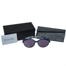 Pre Owned Dior Tortoise & Blue/ Purple DiorOnde2 Oversized Sunglasses