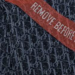 Pre Owned Dior Grey Diorissimo Print Silk Chiffon Stole