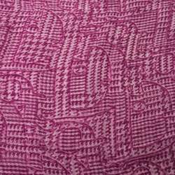 Pre Owned Dior Purple Oblique Motif Print Silk Scarf