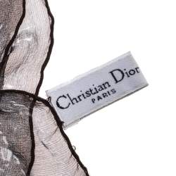 مملوكة مسبقًا Dior Brown Cannage Print Silk Scarf
