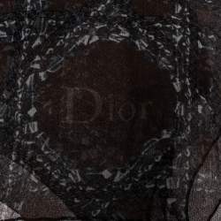 مملوكة مسبقًا Dior Brown Cannage Print Silk Scarf