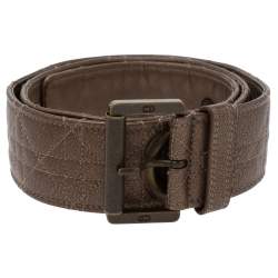 مملوكة مسبقًا حزام ديور إبزيم غروميت جلد مزخرف كاناج بني 90 سم