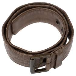 مملوكة مسبقًا حزام ديور إبزيم غروميت جلد مزخرف كاناج بني 90 سم