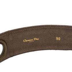 مملوكة مسبقًا حزام ديور إبزيم غروميت جلد مزخرف كاناج بني 90 سم