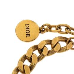 مملوكة مسبقًا Dior Antique Gold Tone Crystal J'Adior Bracelet