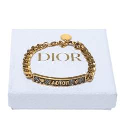 مملوكة مسبقًا Dior Antique Gold Tone Crystal J'Adior Bracelet