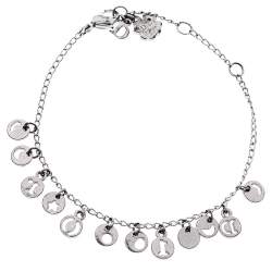 Pre Owned سوار ديور دلاييات شعار الماركة مفرغة معدن فضي اللون