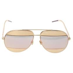 Pre Owned Dior Gold Mirror DiorSplit1 Aviators Sunglasses