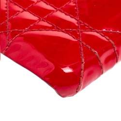 Pre Owned غطاء آيفون اكس/اكس أس ديور ليدي ديور جلد لامع كاناج أحمر 