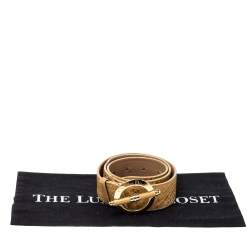 Pre Owned Dior Beige Python Leather Bamboo Detain Buckle Belt 80CM