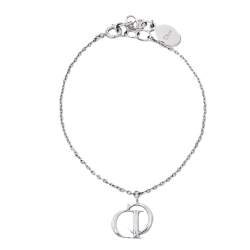 مملوكة مسبقًا سوار ديور دلاية شعار الماركة معدن فضي اللون و كريستال