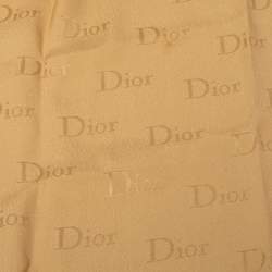 مملوكة مسبقًا Dior Beige Jacquard Logo Fringed Silk Scarf