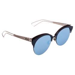 مملوكة مسبقًا نظارة شمسية ديور "ديوراما كلوب" عيون قطة عاكسة بنفسجي و لون ذهبي وردي 