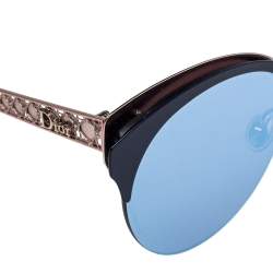 مملوكة مسبقًا نظارة شمسية ديور "ديوراما كلوب" عيون قطة عاكسة بنفسجي و لون ذهبي وردي 