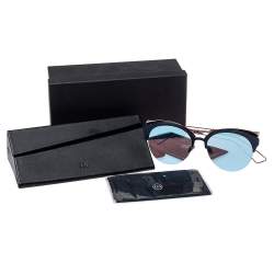 مملوكة مسبقًا نظارة شمسية ديور "ديوراما كلوب" عيون قطة عاكسة بنفسجي و لون ذهبي وردي 