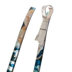 Pre Owned حزام ديور مزين فيونكة جلد مطبوع متعدد الألوان ميتاليك مقاس صغير (سمول)