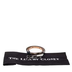 Pre Owned حزام ديور مزين فيونكة جلد مطبوع متعدد الألوان ميتاليك مقاس صغير (سمول)