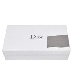 Pre Owned قلادة ديور شوكر شعار الماركة معدن فضي اللون عتيق و أسود