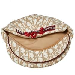 Dior Beige Cotton Trotter Charms Diorissimo Paper Boy Beret Hat