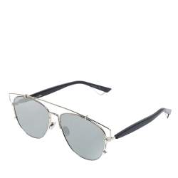 Pre Owned Dior Silver/ Silver Mirrored 84J0T DiorTechnologic Aviator Sunglasses