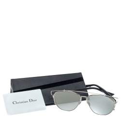 Pre Owned Dior Silver/ Silver Mirrored 84J0T DiorTechnologic Aviator Sunglasses