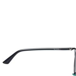 Pre Owned نظارة شمسية ديور "سو ريال" مستديرة عاكسة سوداء و رصاصية و فضية