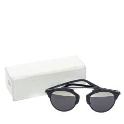 Pre Owned نظارة شمسية ديور "سو ريال" مستديرة عاكسة سوداء و رصاصية و فضية