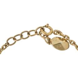 Pre Owned Dior Gold Tone Crystal Pavé Pop Heart Charm Bracelet