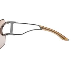 مملوكة مسبقًا Christian Dior Silver Tone / Brown Gradient Diorly1 Crystal Embellished Shield Sunglasses