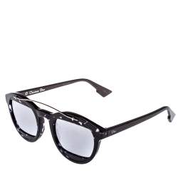 مملوكة مسبقًا Dior Black/Silver Dior Mania 1 AB8DC Round Sunglasses