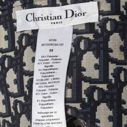 Pre Owned Christian Dior Navy Blue Synthetic Reversible Teddy-D Oblique Short Brim Bucket Hat (Size 58)