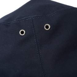 Pre Owned Christian Dior Navy Blue Synthetic Reversible Teddy-D Oblique Short Brim Bucket Hat (Size 58)