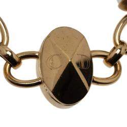مملوكة مسبقًا Dior Mise En Dior Faux Pearl Gold Tone Bracelet