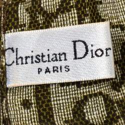 Pre Owned Dior Green Oblique Print Cotton Silk Headband