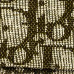 Pre Owned Dior Green Oblique Print Cotton Silk Headband