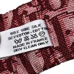 Pre Owned Dior Red Oblique Print Cotton Silk Headband