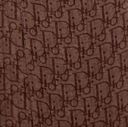 Pre Owned Dior Brown Oblique Print Sheer Silk Stole