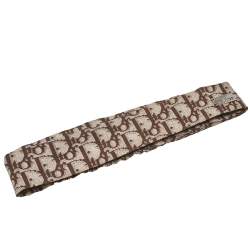 Pre Owned Dior Brown Oblique Print Cotton Silk Headband