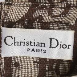 Pre Owned Dior Brown Oblique Print Cotton Silk Headband