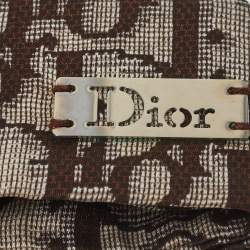 Pre Owned Dior Brown Oblique Print Cotton Silk Headband