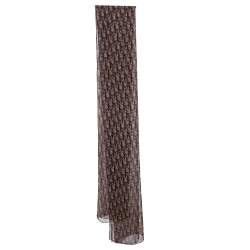Dior Brown Oblique Print Sheer Silk Stole