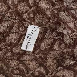 Dior Brown Oblique Print Sheer Silk Stole