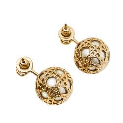 مملوكة مسبقًا Dior Faux Pearl Secret Cannage Drop Earrings