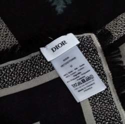 Pre Owned Dior Black Tie Dior Cotton & Silk Scarf
