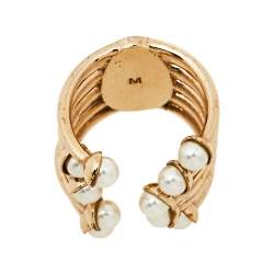 Pre Owned خاتم مفتوح ديور لؤلؤ صناعي ديوريفيك مقاس متوسط