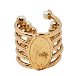 Pre Owned خاتم مفتوح ديور لؤلؤ صناعي ديوريفيك مقاس متوسط