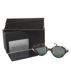 مملوكة مسبقًا Dior Yellow Havana/Green Mirrored OX8TW Umbrage Round Sunglasses