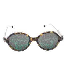 مملوكة مسبقًا Dior Yellow Havana/Green Mirrored OX8TW Umbrage Round Sunglasses